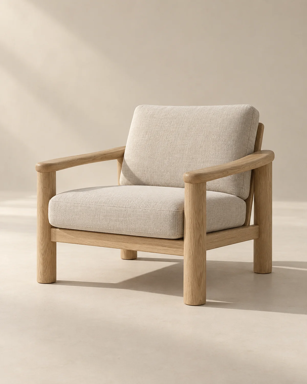 Arc lounge chair in Natural oak / Oat