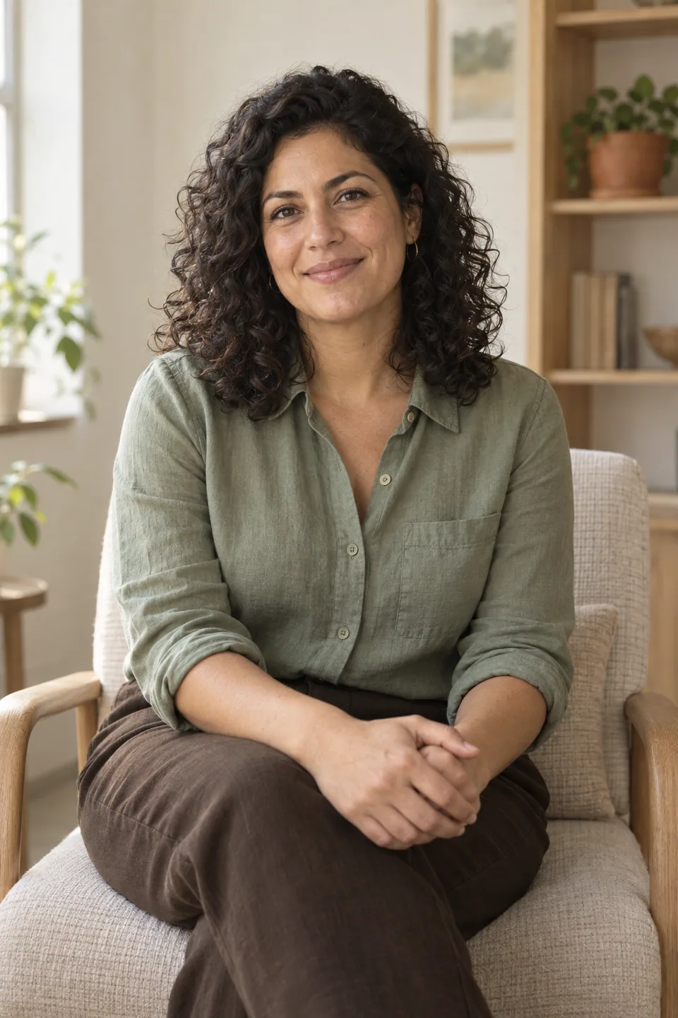 Original generated portrait of fictional practitioner Maya Ellis